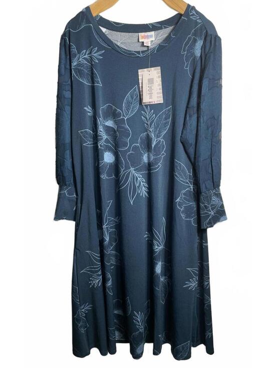 LuLaRoe Dresses & Skirts - LuLaRoe Dress Women's Medium Blue Floral Long Sleeve Boho